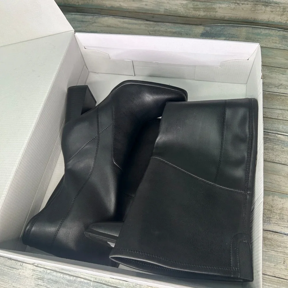 Marc Fisher Boots Denki 2 Womens Over The‎ Knee  Black Faux Leather Size 6